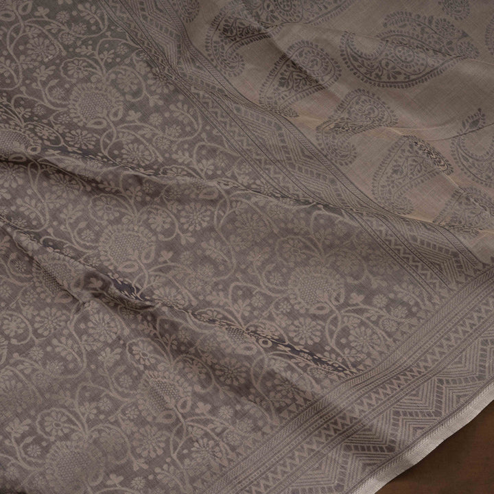 Beige South Cotton Saree with Traditional Motif Border 3363T015700DSC