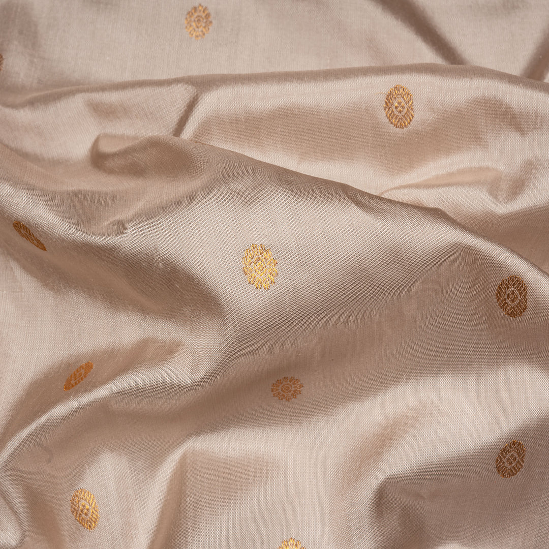 Off White Gadwal Silk Saree with Red Border and Gold Zari 3333T016180DSC