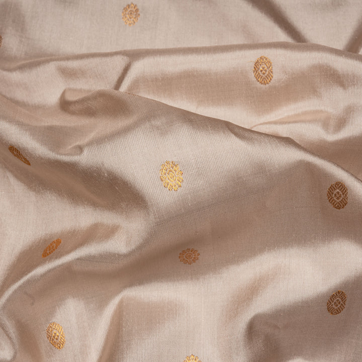 Off White Gadwal Silk Saree with Red Border and Gold Zari 3333T016180DSC