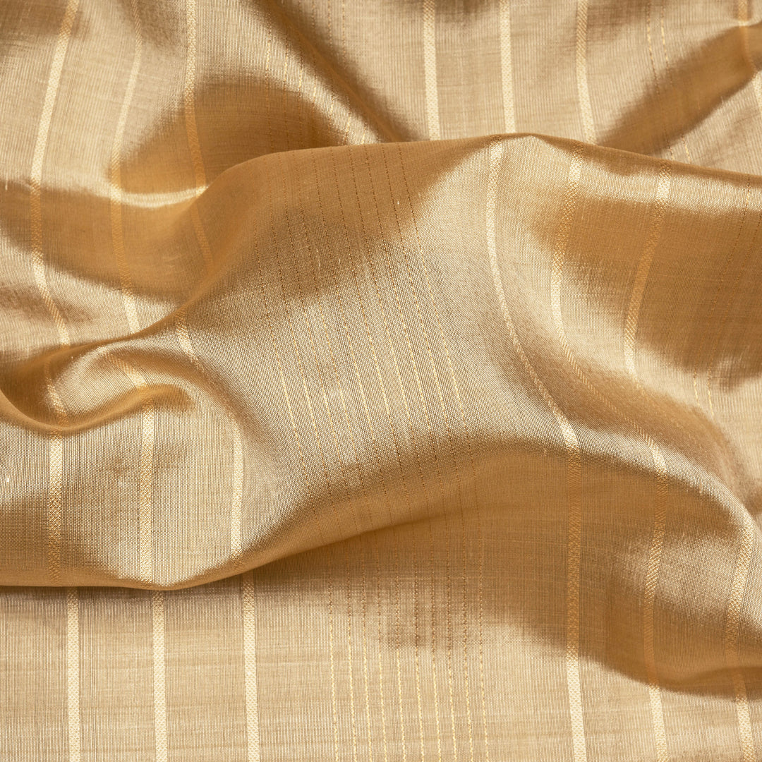 Sandal Kora Gadwal Silk Saree with Checked Border and Red Pallu 3335T016173DSC