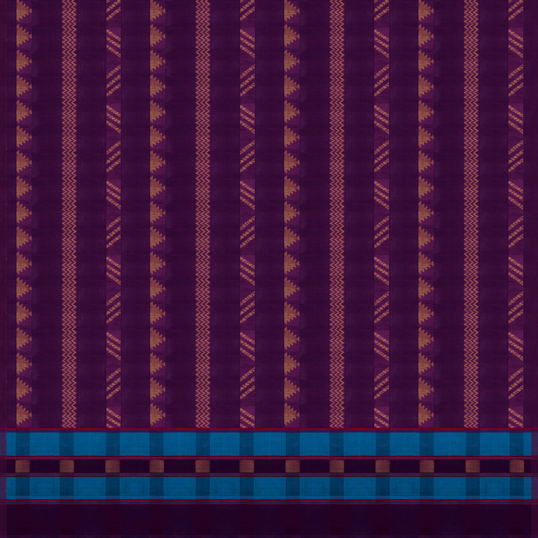 Violet Soft Silk Saree with Blue Panel Pallu 3389T016263DSC