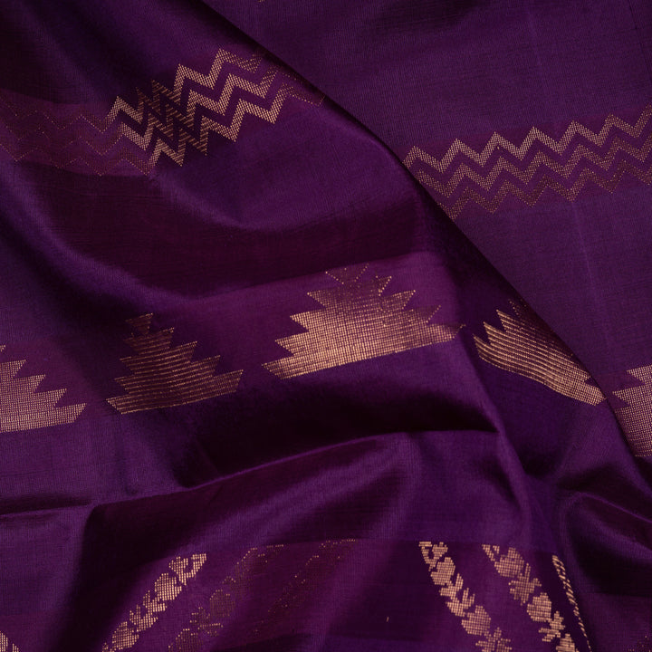 Violet Soft Silk Saree with Blue Panel Pallu 3389T016263DSC