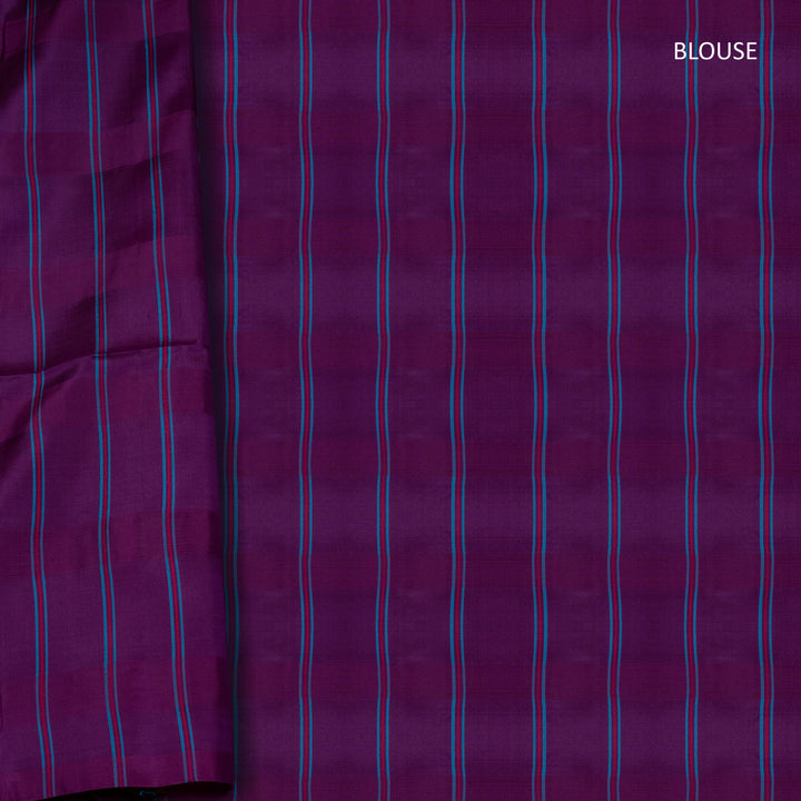 Violet Soft Silk Saree with Blue Panel Pallu 3389T016263DSC