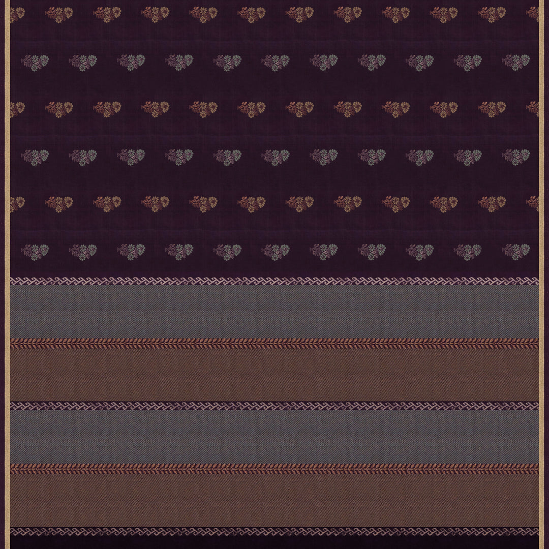 Violet Soft Silk Saree with Green Panel Pallu 3391T016272DSC