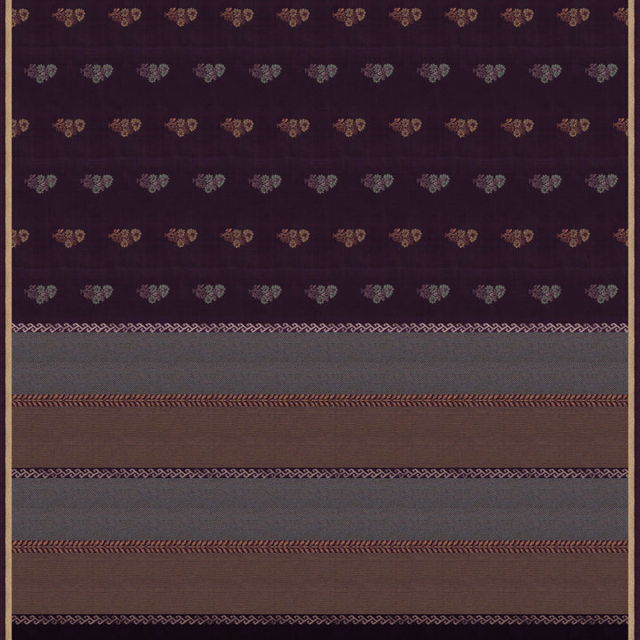 Violet Soft Silk Saree with Green Panel Pallu 3391T016272DSC