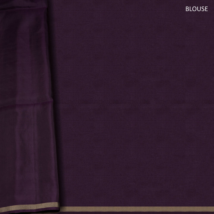 Violet Soft Silk Saree with Green Panel Pallu 3391T016272DSC
