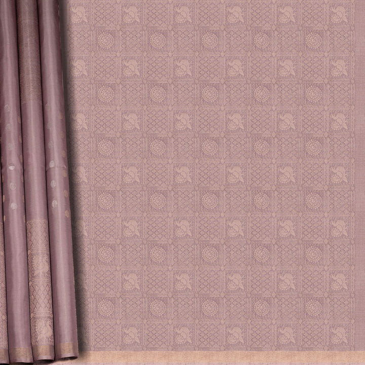 Dusty Mauve Soft Silk Saree with Zari Motifs 3392T016020DSC