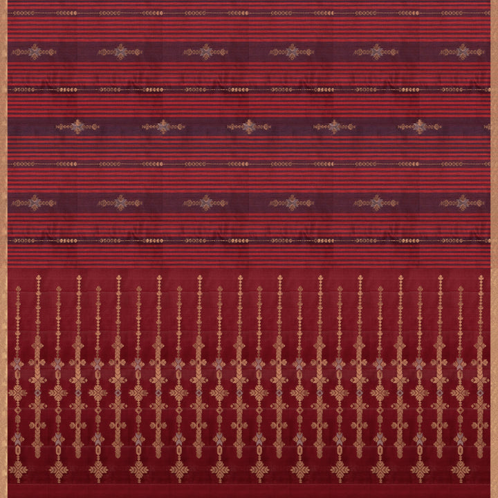 Brown Soft Silk Saree with Red Zari Pallu 3393T016243DSC
