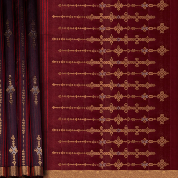 Brown Soft Silk Saree with Red Zari Pallu 3393T016243DSC