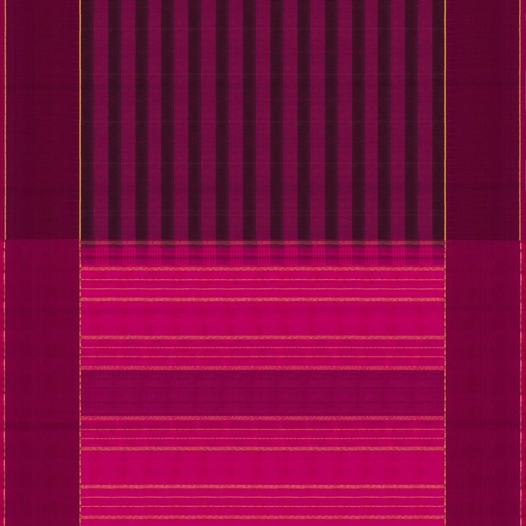 Magenta Kanjivaram Silk Saree with Checks & Striped Pallu 3422T015994DSC
