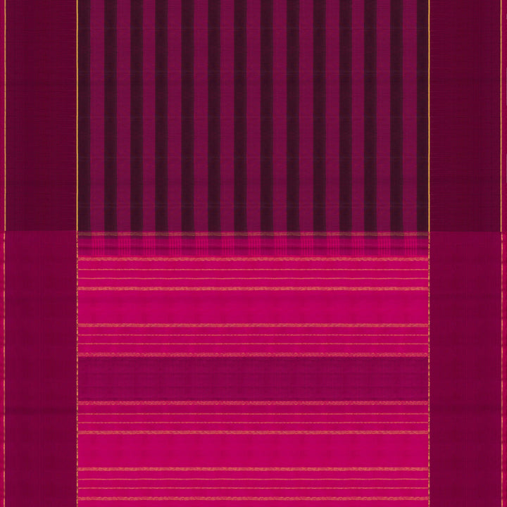 Magenta Kanjivaram Silk Saree with Checks & Striped Pallu 3422T015994DSC