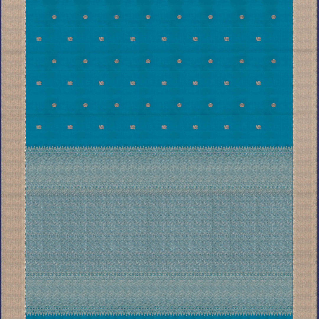 Blue Kanjivaram Silk Saree with Annam Motifs & Gold Zari 3423T016029DSC