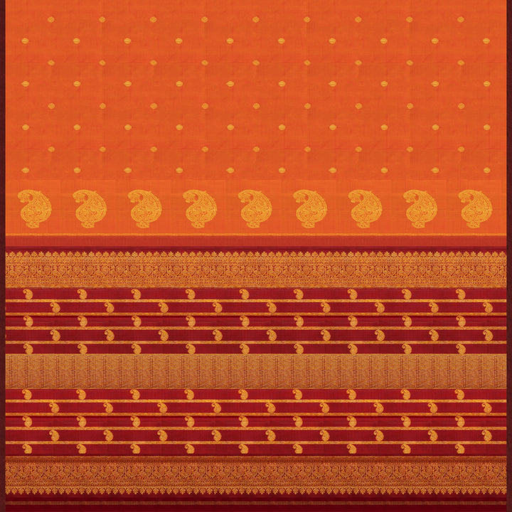 Orange Kanchipuram Silk Saree with Maroon Pallu 3402T016026DSC