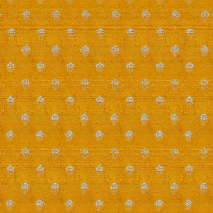 Handwoven Yellow Raw silk Fabric - 30T004459DSC