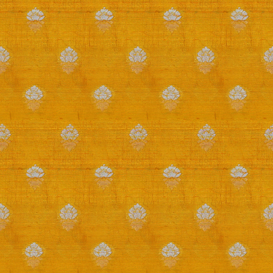 Handwoven Yellow Raw silk Fabric - 30T004459DSC