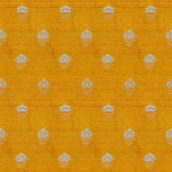 Handwoven Yellow Raw silk Fabric - 30T004459DSC