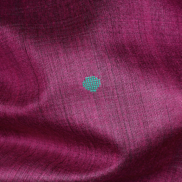 Pink tussar silk Paithani saree with dotted body, gold zari border and multicolor bird jamdani pallu with matching blouse