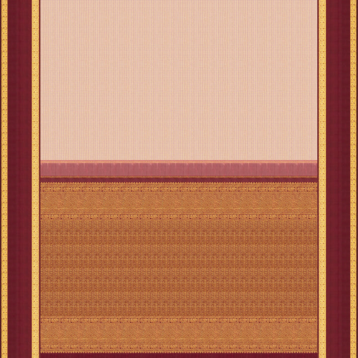 Mauve Kanjivaram silk saree with vairaoosi checks, maroon rettapet annam border and rich diamond pallu with matching blouse