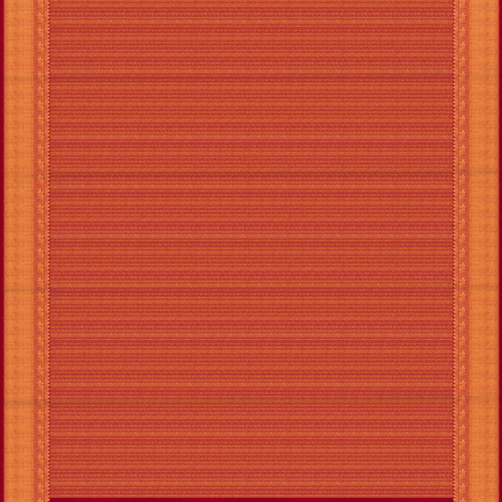 Red Kanjivaram silk saree with chevron, rudraksham, arrow lines, diamond band and annam mango border with matching blouse