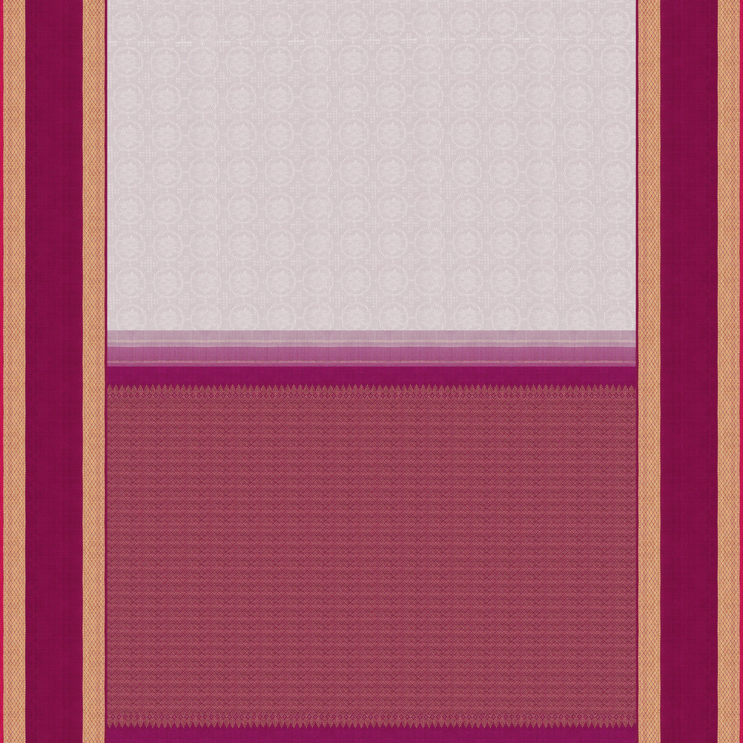 Handwoven Violet with Pink Kanjivaram Silk Saree - 1833T008664DSC