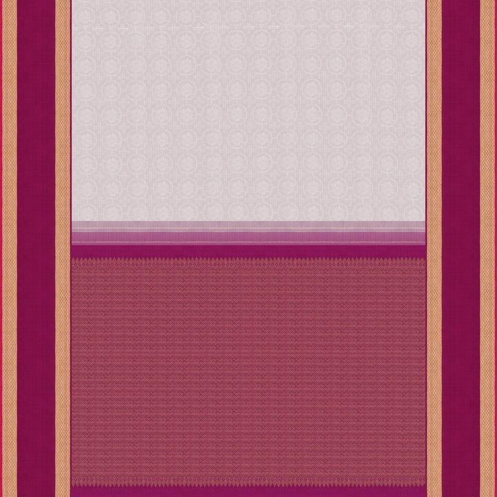 Handwoven Violet with Pink Kanjivaram Silk Saree - 1833T008664DSC