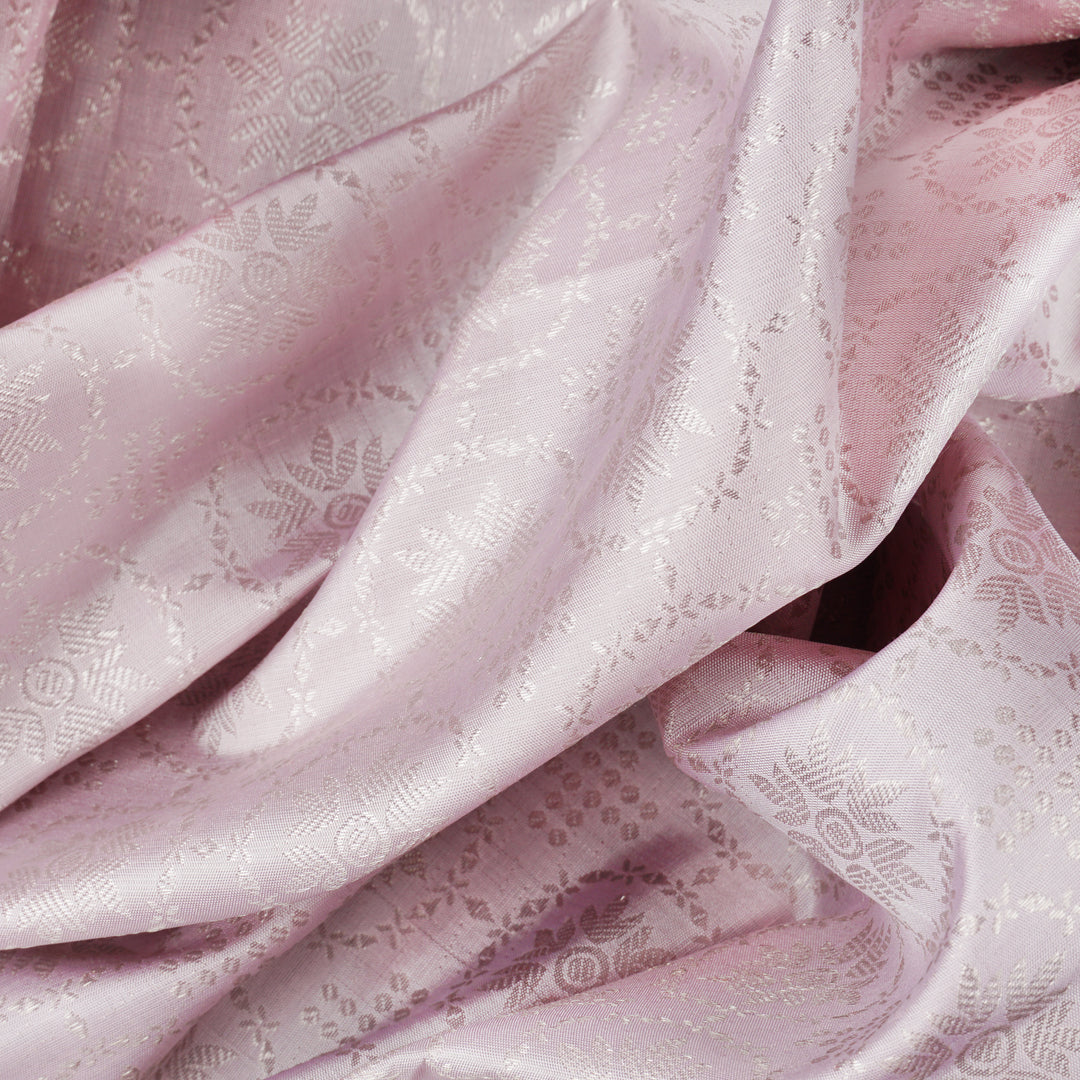 Handwoven Violet with Pink Kanjivaram Silk Saree - 1833T008664DSC