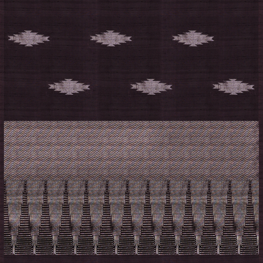 "Handwoven Mauve Soft Silk Saree - 1838T009265DSC"
