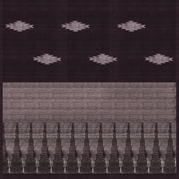 "Handwoven Mauve Soft Silk Saree - 1838T009265DSC"