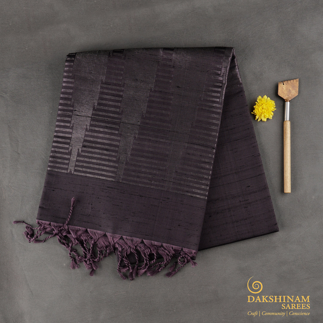 "Handwoven Mauve Soft Silk Saree - 1838T009265DSC"