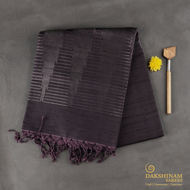 "Handwoven Mauve Soft Silk Saree - 1838T009265DSC"