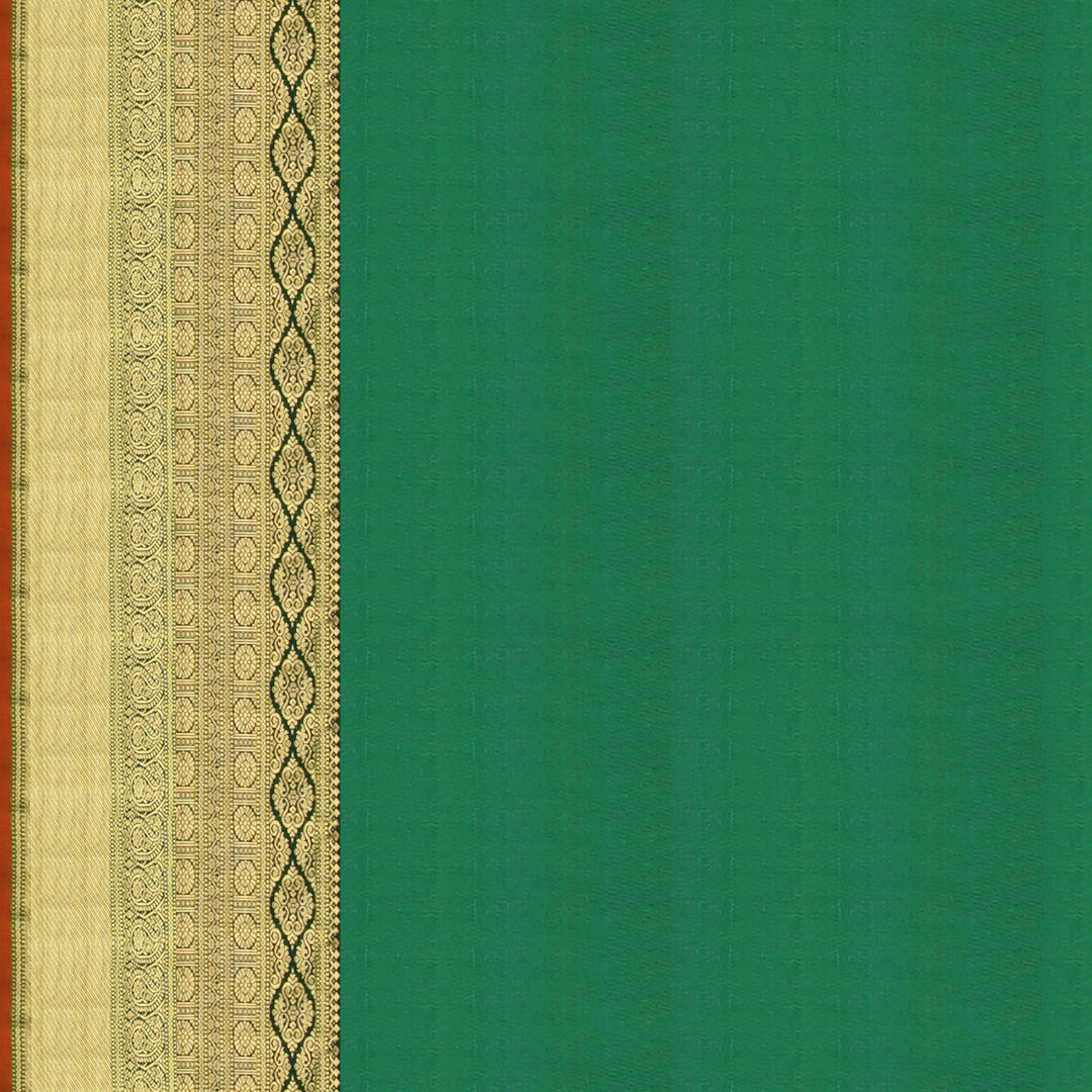 Handwoven Yellow with Orange Kanjivaram Silk Saree - 1852T004850DSC
