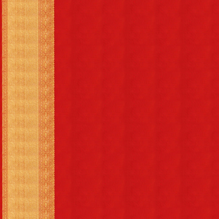 Handwoven Gold with Red Kanjivaram Silk Saree - 1853T007503DSC