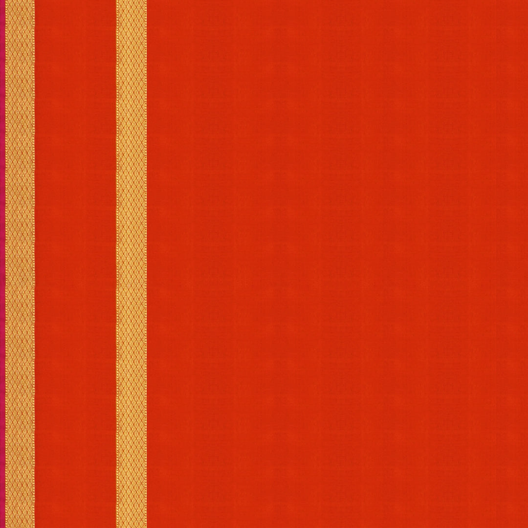 Handwoven Pink with Orange Kanjivaram Silk Saree - 1857T008334DSC