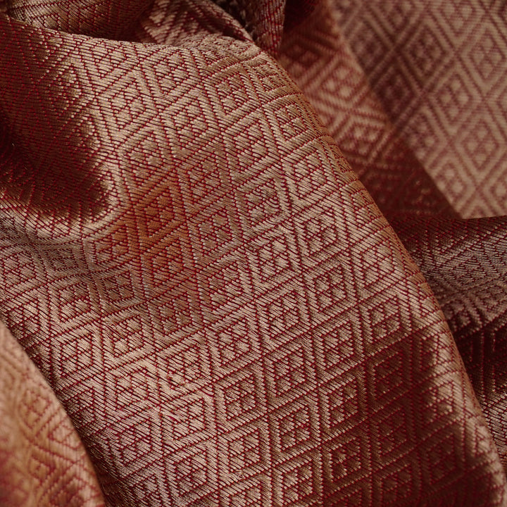 Handwoven Pink Banarasi Fabric - 35T006216DSC