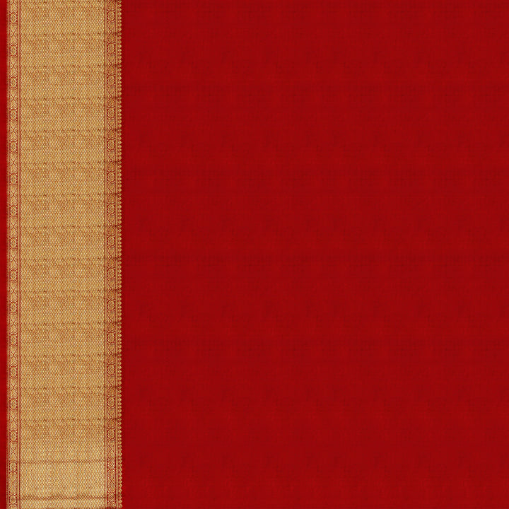 Handwoven Cream with Red Kanjivaram Silk Saree - 1869T004265DSC
