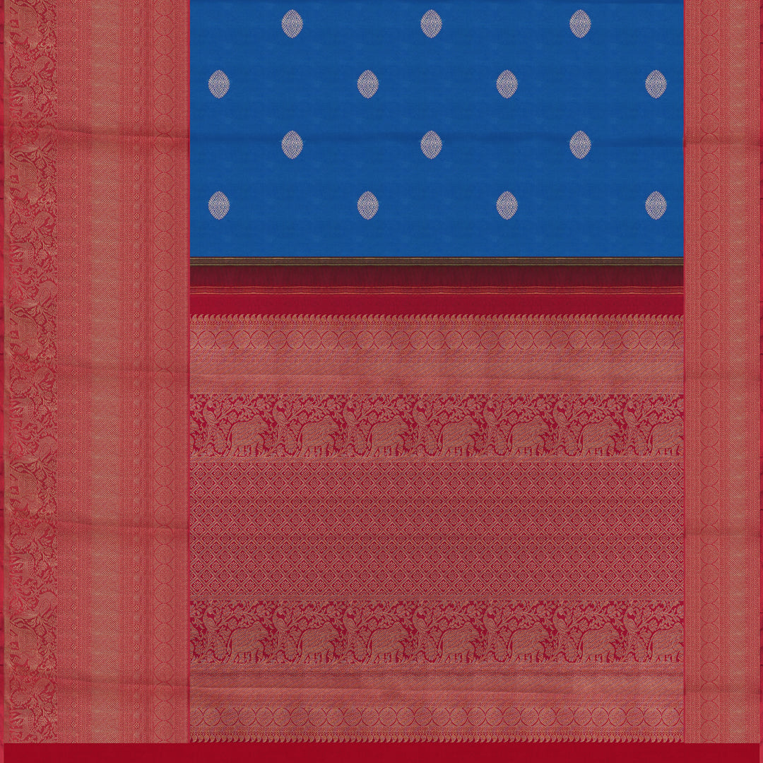 Handwoven Blue with Pink Kanjivaram Silk Saree - 1873T008780DSC