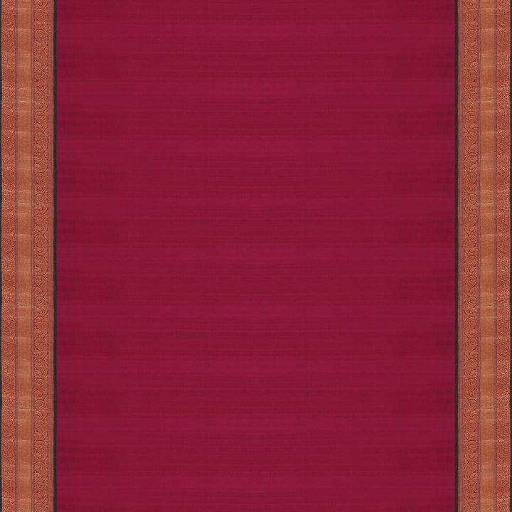 Handwoven Violet with Magenta Kanjivaram Silk Saree - 1875T008783DSC