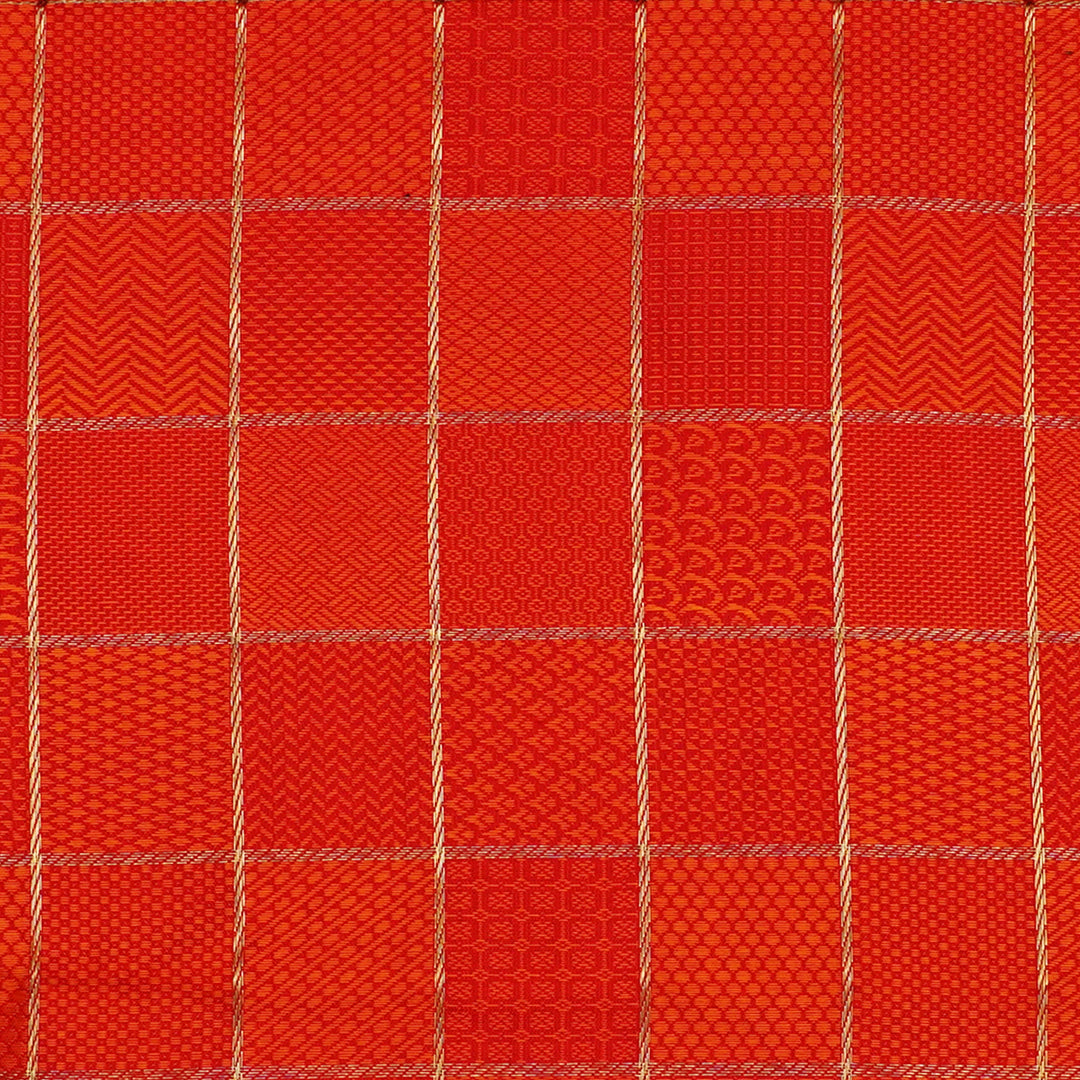 Handwoven Orange with Green Kanjivaram Silk Saree - 1882T006356DSC