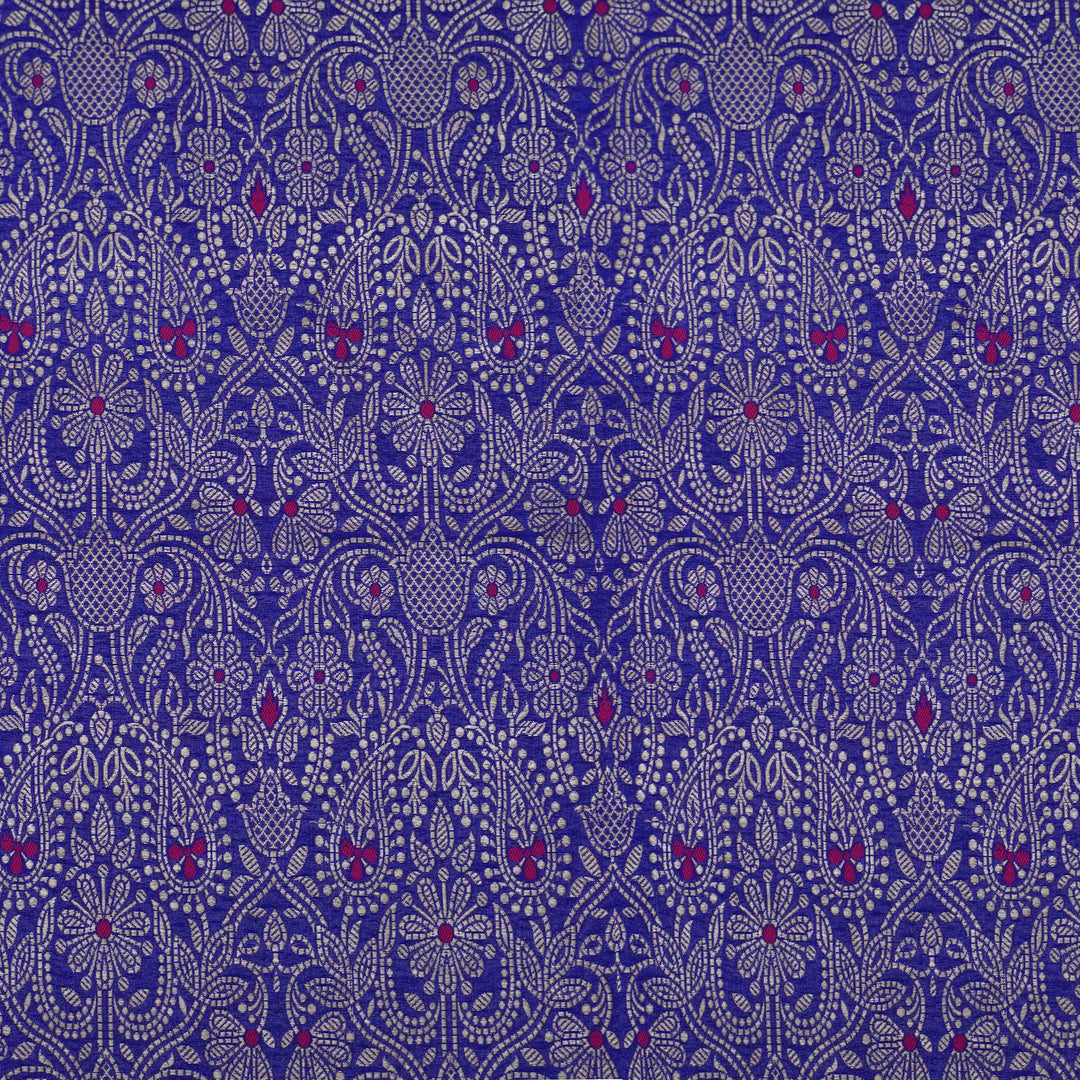 Handwoven Violet Banarasi Fabric - 39T006180DSC