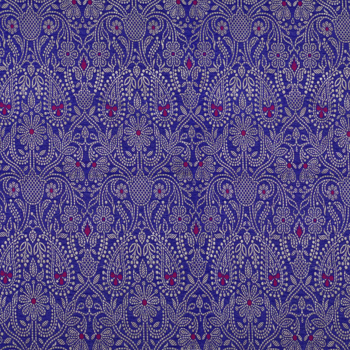 Handwoven Violet Banarasi Fabric - 39T006180DSC