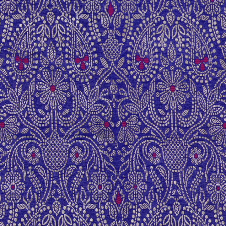 Handwoven Violet Banarasi Fabric - 39T006180DSC