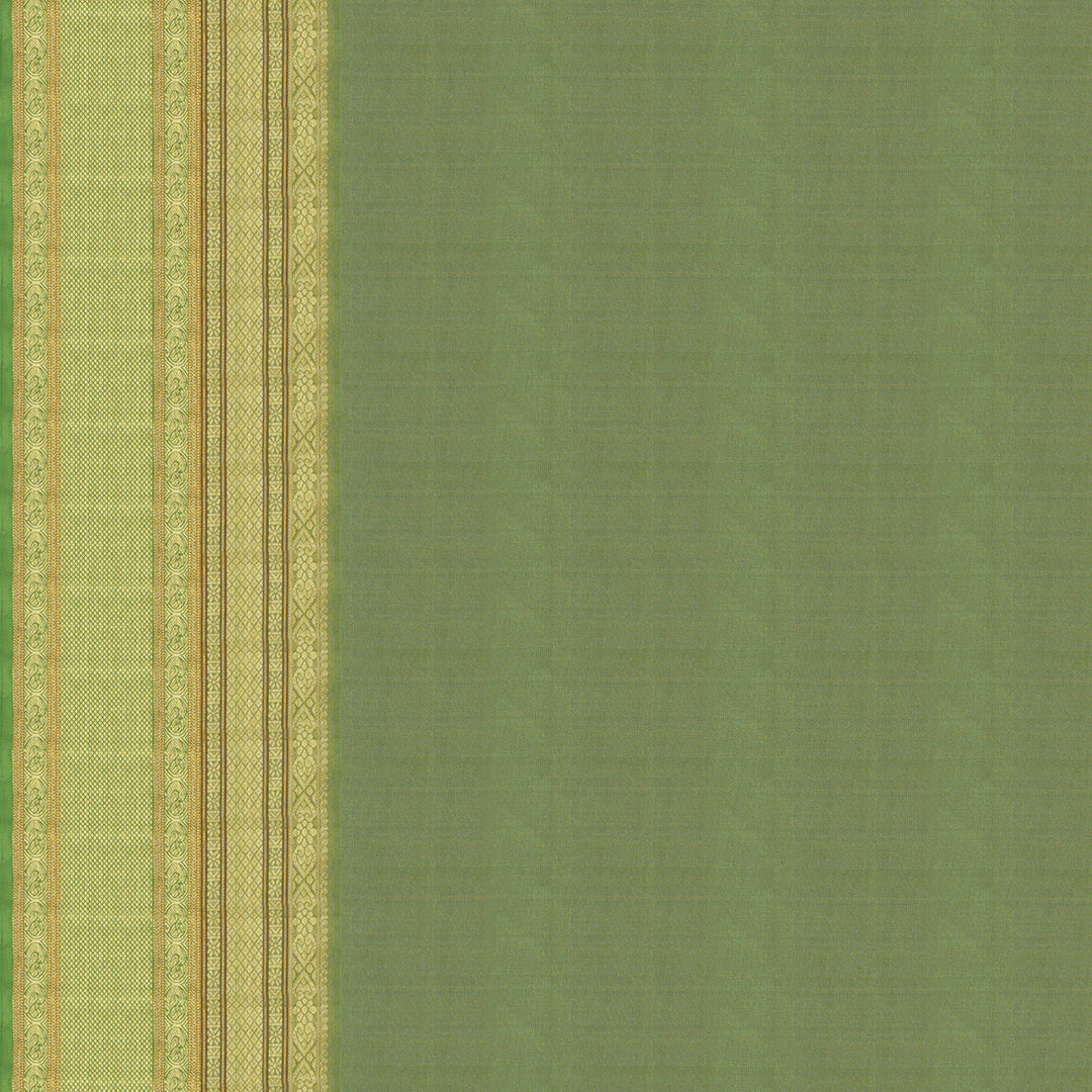 Handwoven Pink with Green Kanjivaram Silk Saree - 1896T005707DSC