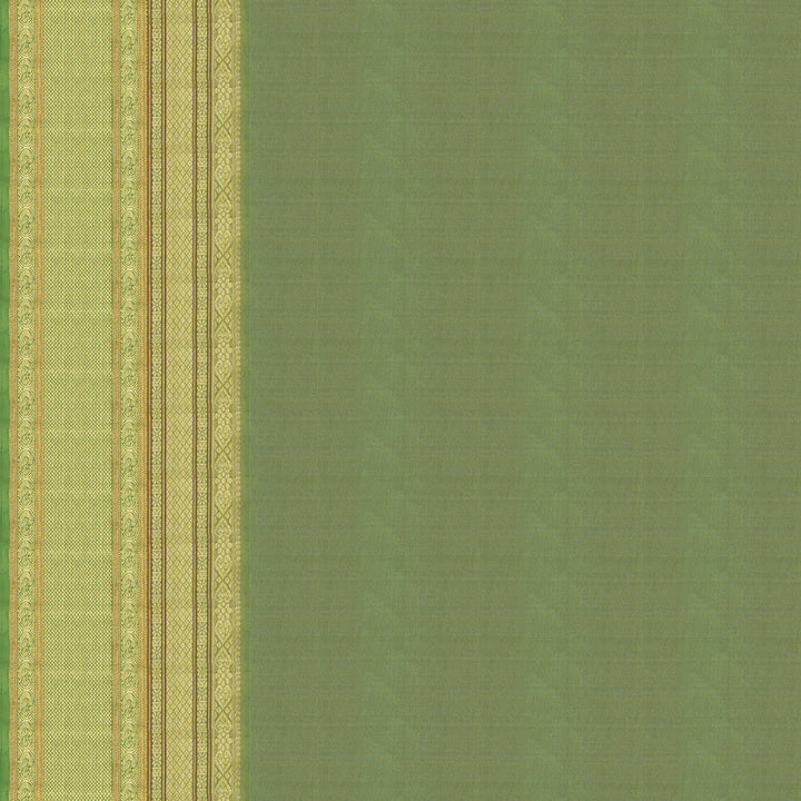 Handwoven Pink with Green Kanjivaram Silk Saree - 1896T005707DSC