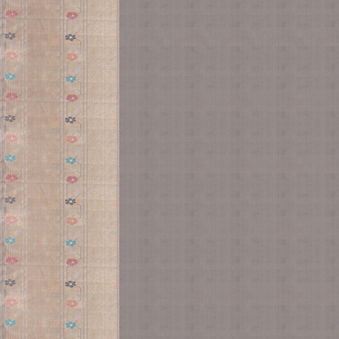 Handwoven Grey Kanjivaram Silk Saree - 1902T005713DSC