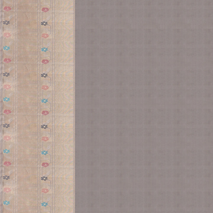 Handwoven Grey Kanjivaram Silk Saree - 1902T005713DSC