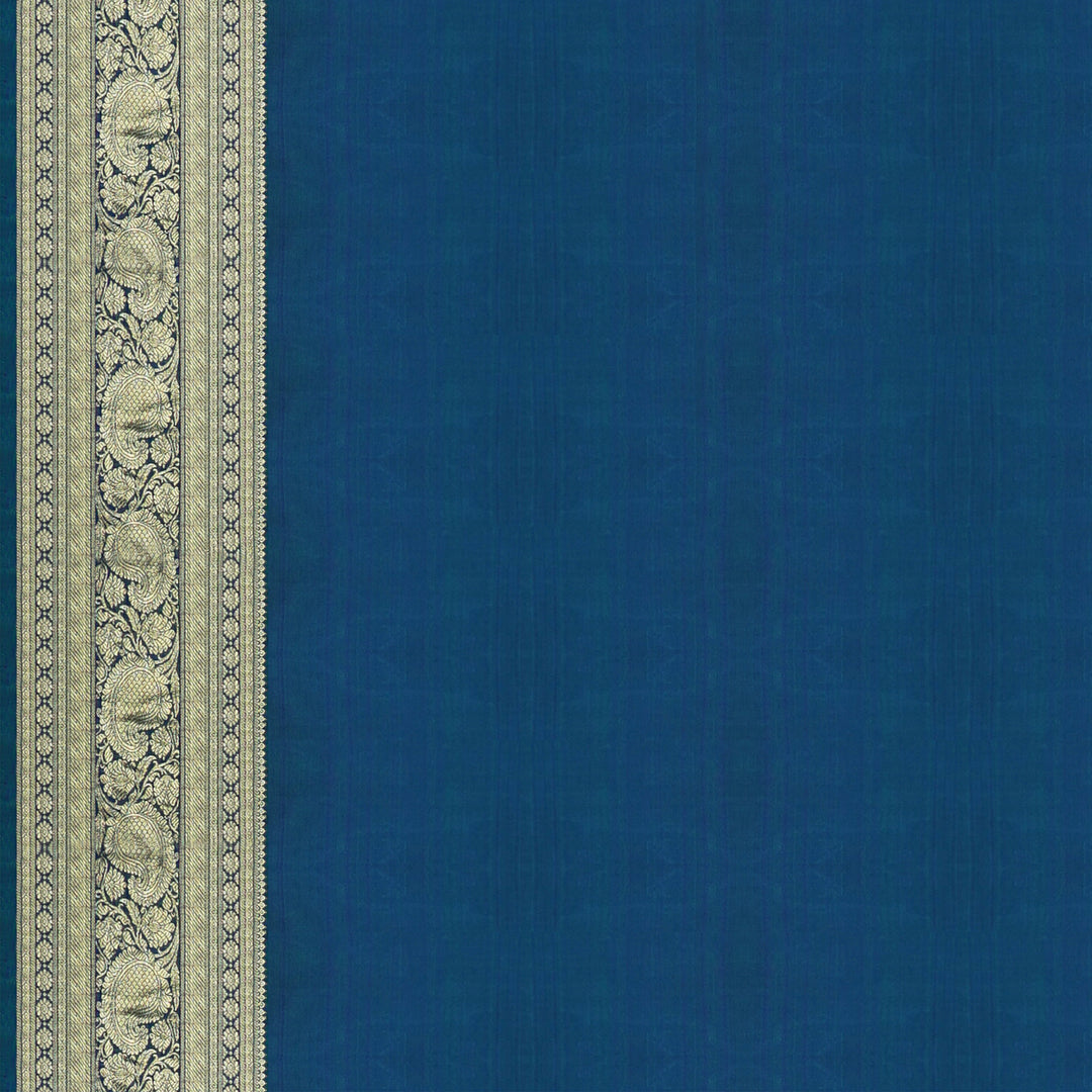 Handwoven Green with Blue Kanjivaram Silk Saree - 1903T004271DSC