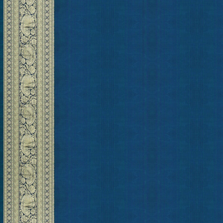 Handwoven Green with Blue Kanjivaram Silk Saree - 1903T004271DSC