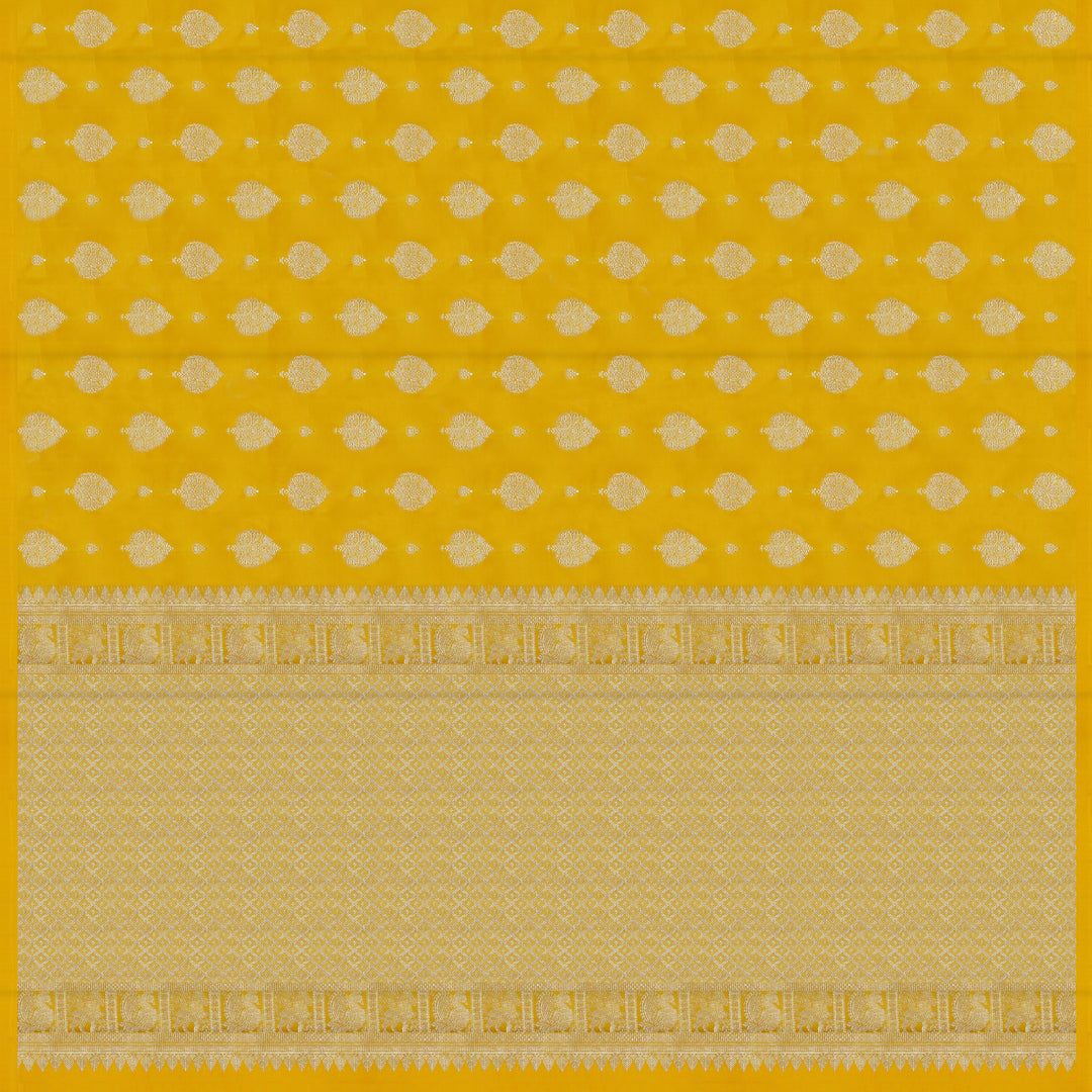 Handwoven Yellow Kanjivaram Silk Saree- 1541T005703DSC