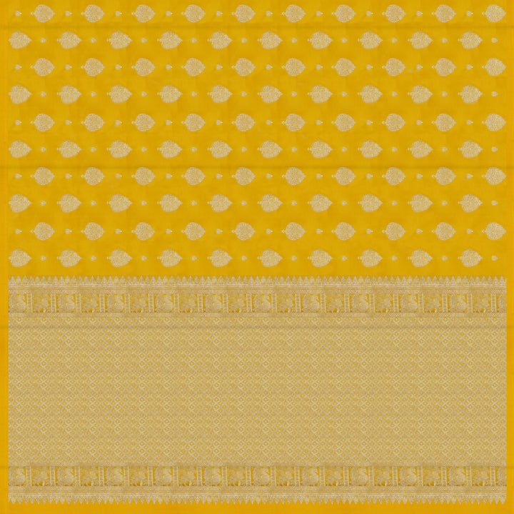Handwoven Yellow Kanjivaram Silk Saree- 1541T005703DSC