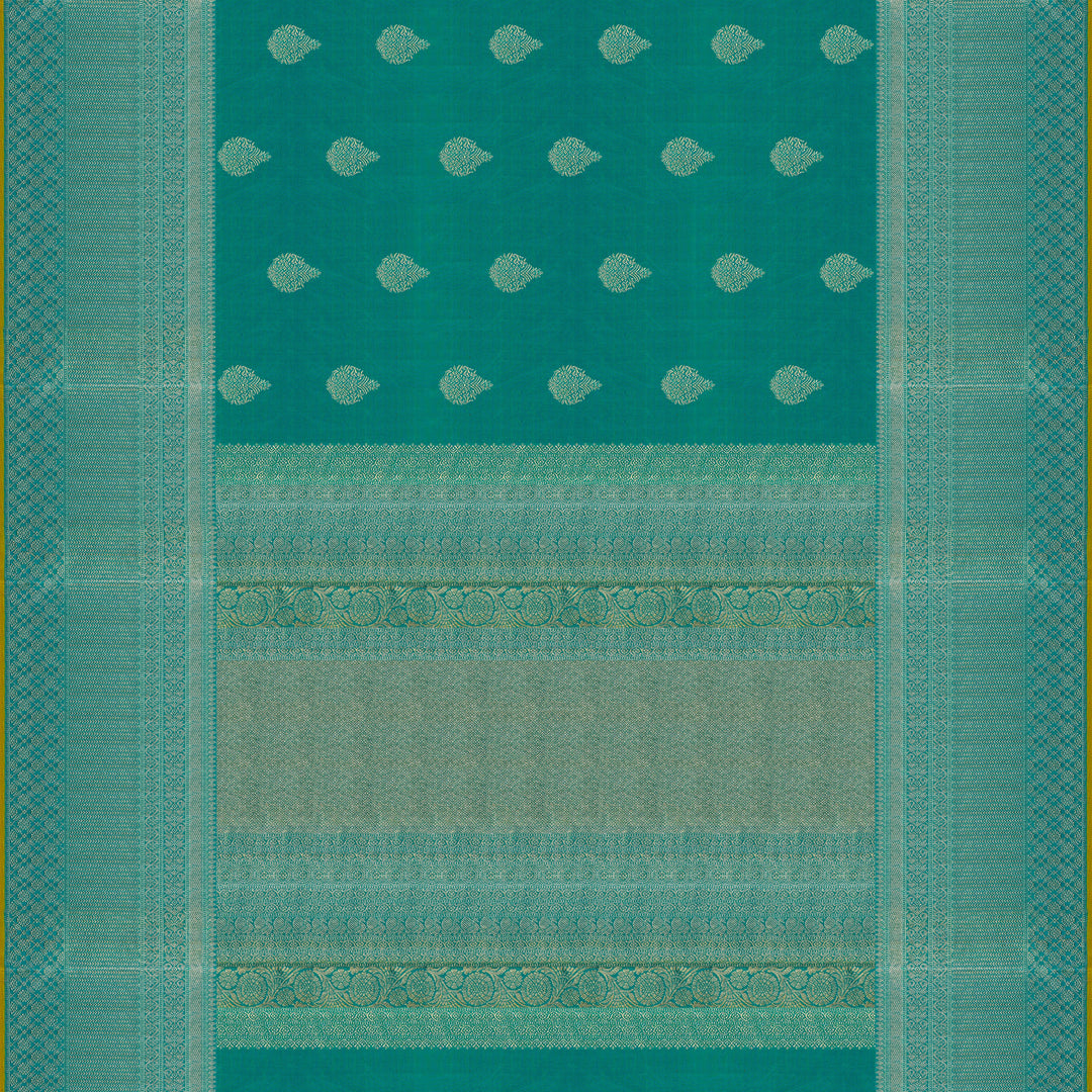 Handwoven Green Kanjivaram Silk Saree - 1908T007502DSC